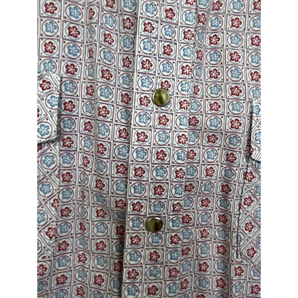 Wrangler 20X Men's Size XL Blue/Red Pearl Snap Front Geometric Print Shirt - Picture 7 of 8